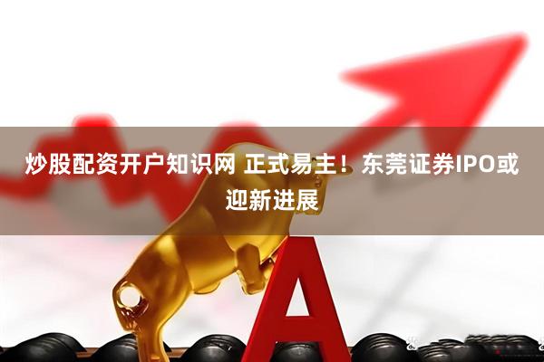 炒股配资开户知识网 正式易主！东莞证券IPO或迎新进展